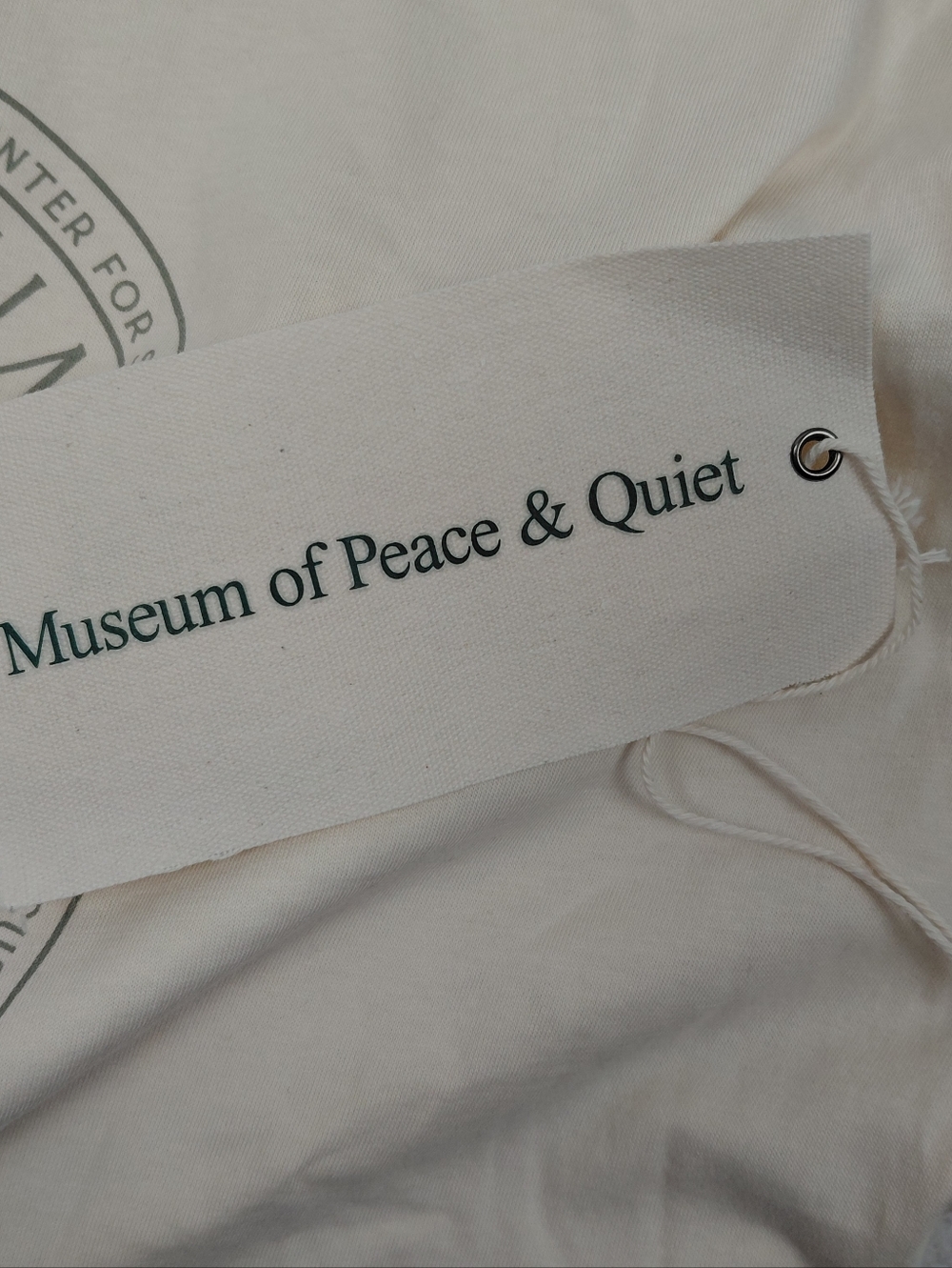 Museum Of Peace & Quiet Long Sleeve t Shirt NWT Cream Green 100% Cotton - Picture 6 of 7